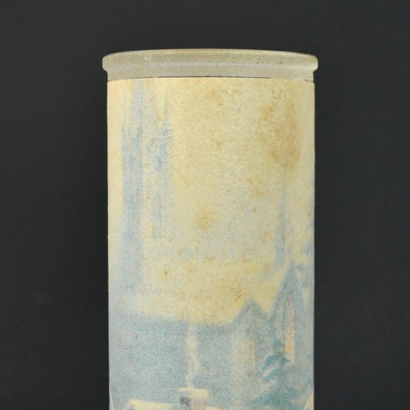 Vintage Sugar Frosted Vintage Pillar Candle Holder Glass 9" - Picture 2 of 6